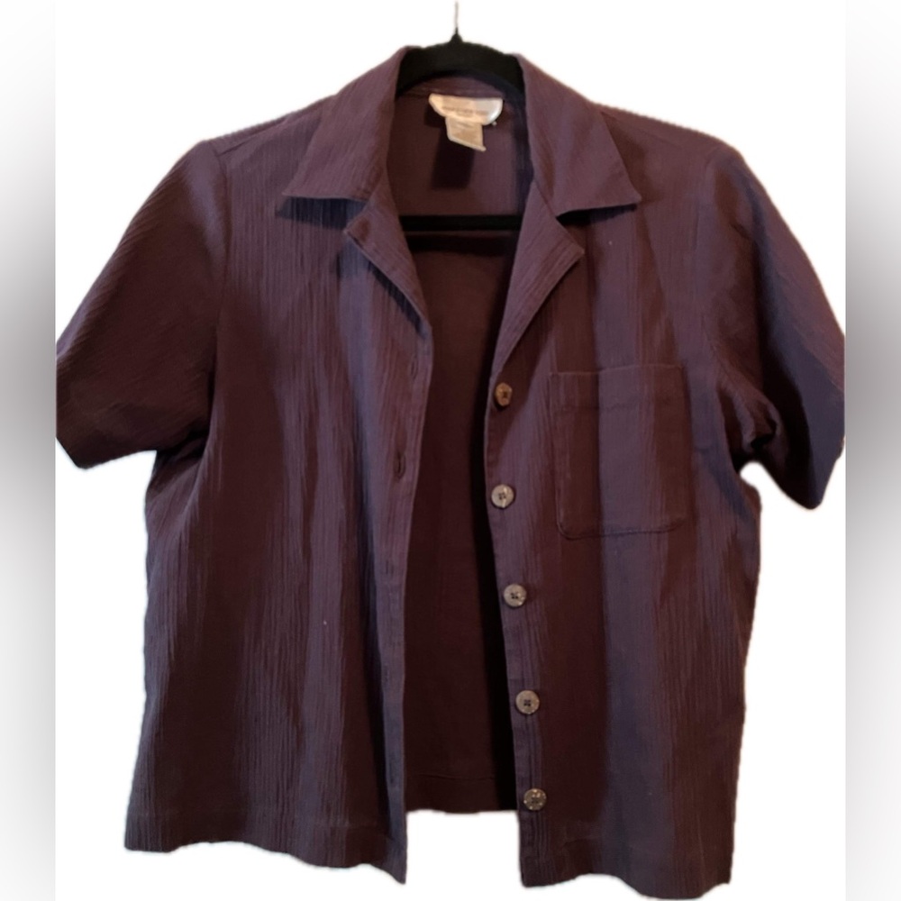 Vintage Jones New York Short Sleeve Crinkle Blouse